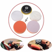 6pcs 4 pouces éponge et laine de polissage lustrage kit pad pour polisseur de voiture