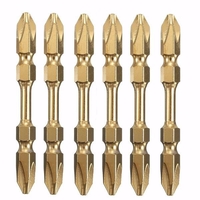 6pcs 65mm PH2 Embouts de tournevis électriques antidérapants Embouts de tournevis double tête magnétiques