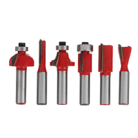 6pcs 8mm Shank Router Bit Set Woodwork Sculpture Coupe Outil de coupe