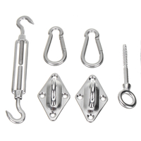 6pcs accessoires de voile de voile dombrage en acier inoxydable kit de raccords de fixation patio jardin auvent out