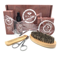6pcs barbe soins peigne barbe baume barbe brosse à huile toilettage styling outils kit