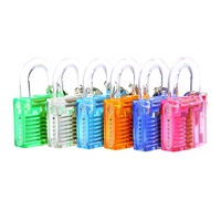 6pcs coloré serrure du cadenas en coupe visible transparent choisir pour la formation pratique de serrurerie