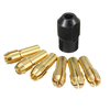 6Pcs Embouts de perçage en laiton 1mm-3mm avec écrou noir 8x0.75mm pour outil rotatif