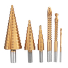 6pcs HSS Cone Réduit Tige de Foret Set Forets Étape avec Scie Forets Set