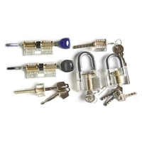 6pcs kit de cadenas de pratique transparent ensemble de compétences de formation de serrurier