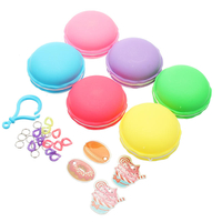 6PCS Macaron Slime Macaroon 5.5cm Boue Crystalline Bouche de Caoutchouc en Argile Intelligent Gomme à Main Plasticine Br