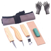 6pcs sculpture sur bois ensemble bricolage main ciseau outil de sculpture sur bois puce coupe avec gant coupe-preuve art