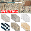 6pcs tuile de marbre autocollant mural en brique bricolage auto-adhésif étanche décoration de la maison