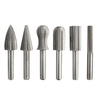 6pcs 6mm 1/4 pouce tige haute vitesse en acier rotatif fichier bavures peu meuleuse tête outil de sculpture