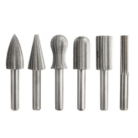 6pcs 6mm 1/4 pouce tige haute vitesse en acier rotatif fichier bavures peu meuleuse tête outil de sculpture
