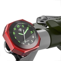 7 / 8inch 1inch moto guidon lumineux monter horloge montre alliage daluminium