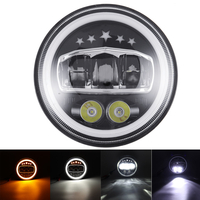 7 phares ronds LED pour feux de clignotants Jeep Wrangler DRL et ambre