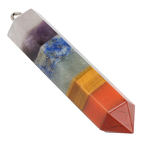 7 Chakra Guérison Baguette Layered Crystal Faceted Stick Healing Balancing Pendants