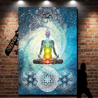 7 Chakra Tenture murale Tapisserie indienne bleu lit couvre-lit Literie