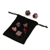 7 Pcs Antique Métal Polyédrique Dés Dés Multisided Dés Définir Jeu De Rôle Jeu De Dés Avec Sac