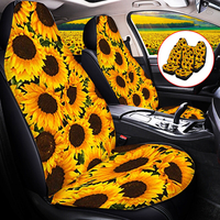 7 PCS Universel 3D Tournesol Couverture De Siège De Voiture Avant Coussin Protecteur Lavable
