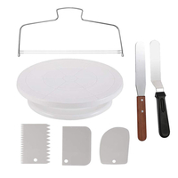 7 pièces / ensemble de table de décoration de gâteau ensemble doutils de cuisson de plaque tournante bricolage moul