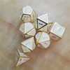 7 pièces / ensemble dés polyédriques en métal antique donjons et dragons jeu de rôle dés avec sac