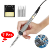 7 pièces 60 W stylo à bois outil de soudage artisanat ensemble doutils Kit de pyrographie conseils