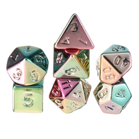 7 pièces Colorful dés polyédriques résine placage dés ensemble jeu de rôle table fête table jeu cadeau