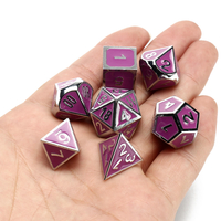 7 pièces dés multifaces dés polyédriques en métal lourd ensemble de jeux de rôle dés avec sac