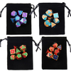 7 pièces ensemble de dés polyédriques pour donjons Dragons D20 D12 D10 D8 D6 D4 jeux + pochettes de rangement sac
