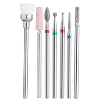 7 pièces forets abrasifs 3/32 pouces rotation fraise cuticule propre manucure pédicure outil