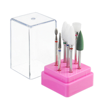 7 pièces Nail Art polissage tête de meulage perceuses électriques manucure boîte à outils tête de meulage brosse outil d
