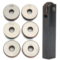 7 pièces outil de moletage de moletage 0.5 / 1 / 2mm pas de roue unique roue droite ensemble de molettes linéaires