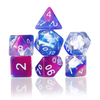 7 pièces paillettes claires dés polyédriques dés résine ensemble de jeu de rôle plateau de fête table de jeu cadeau