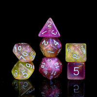 7 pièces paillettes claires dés polyédriques dés résine ensemble de jeu de rôle plateau de fête table de jeu cadeau