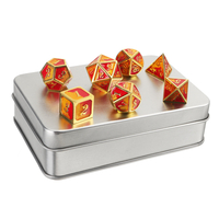7 pièces/ensemble créatif métal multi-faces ensemble de dés polyédriques robustes jeu de rôle jeu de fête dés avec étui