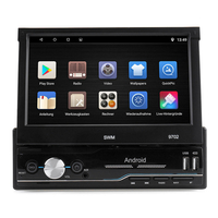 7 pouces 1 Din pour Android 8.1 Autoradio stéréo MP5 Player 4 Core 1 + 16G Écran tactile rétractable WIFI GPS Bluetooth