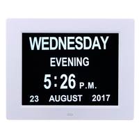 7 pouces LED Calendrier numérique Horloge Extra Large Heure Jour Semaine Mois Année