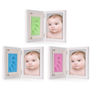 7 pouces nouveau-né bébé Hnad pied impression argile bois cadre photo support décor à la maison