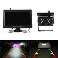 7 pouces TFT LCD moniteur de vue arrière de voiture avec PAL NTSC 120 ° grand angle de vision nocturne LED Kit de téléco