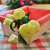 7 têtes artificielles de camélia artificielle décoration de maison de simulation de camélia de fleurs