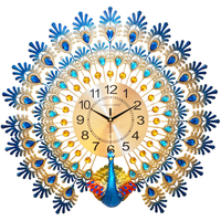70 * 65 cm moderne grand paon horloge murale horloge à quartz salon muet décor à la maison