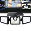 70 LED lumière solaire capteur de mouvement applique murale lampe de jardin extérieure rotative de jardin