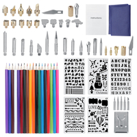 70 pièces 60 W électrique bricolage bois brûlant LED fer à souder Carft pyrogravure Kit outil