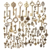70Pcs Vintage Bronze Squelette Coeur Clé Pendentifs DIY Accessaries