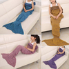 70x140cm enfant fil tricoté sirène queue couverture à la main Crochet jeter Super Soft canapé-lit tapis