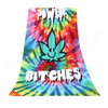 70x140cm Polyester Fiber Flower Power Pattern Bath Serviette de plage Soft Débarbouillette à impression réactive