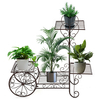 70x28x68cm 4 Couches Plante Stand Art Fleur Pot Titulaire Rack Planteur Jardin Maison