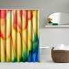 71 plumes de douche multicolore de rideaux de douche de polyester avec 12 crochets