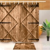 71 "Creative Rideau De Douche Rustique Nail En Bois Grange Porte Salle De Bains Décor Imperméable À Leau Tissu Ride