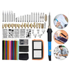 71 pièces 110 V 220 V 60 W ensemble de stylo à bois pochoir conseils de soudage outils Kit de pyrographie