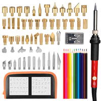 71 pièces température réglable fer à souder électrique trousse à outils pyrogravure bois sculpture outil de gaufrage