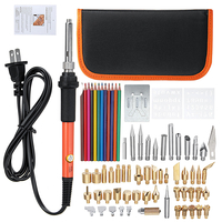 71pcs 110v 60w bois stylo à brûler ensemble pochoir astuces outils de soudage kit pyrogravure