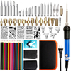 71pcs 60w stylo pyrogravure fer à souder trousse à outils ensemble réglable bois brûlant sculpture outil de gaufrage